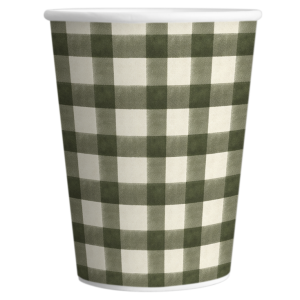 VASO POLIPAPEL X8 CUADRILLE VERDE MUSGO