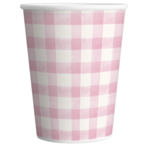 VASO POLIPAPEL X8 CUADRILLE ROSA