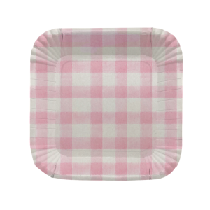 PLATO CHICO X 8 CUADRADO CUADRILLE ROSA
