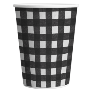 VASO POLIPAPEL X8 CUADRILLE NEGRO