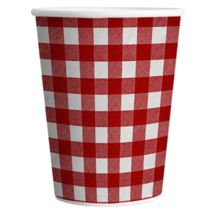 VASO POLIPAPEL X8 CUADRILLE ROJO