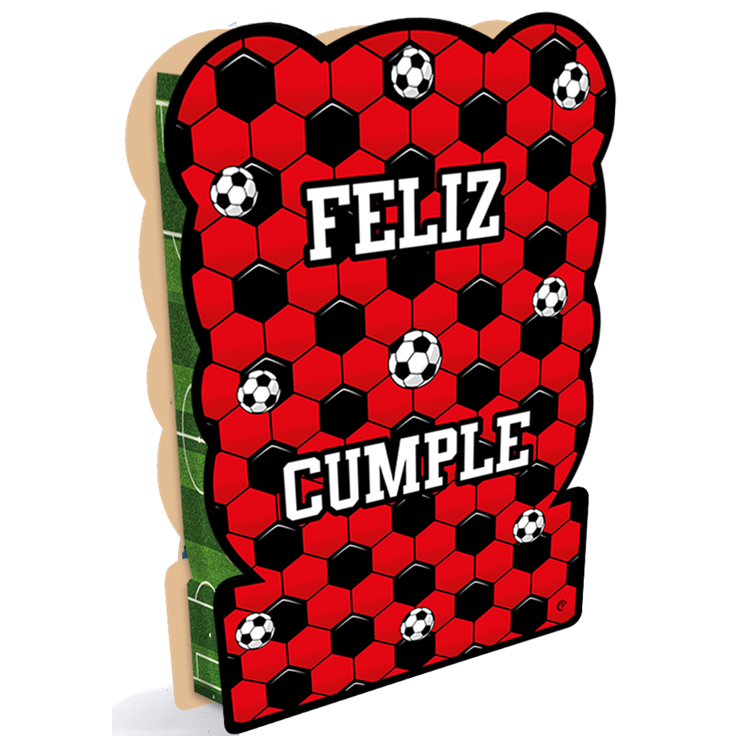 PIÑATA DE CARTON X 1 FUTBOL ROJO Y NEGRO