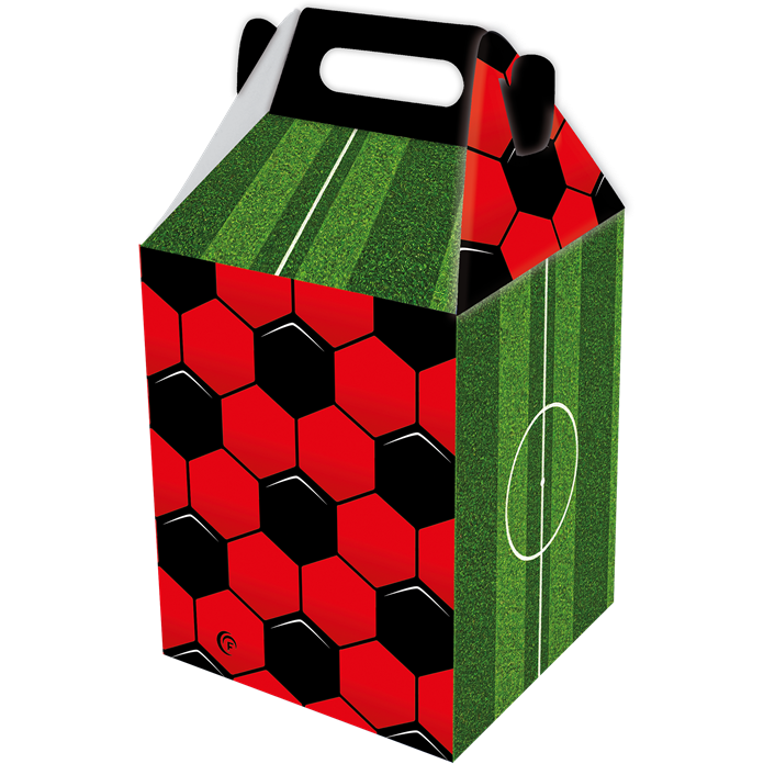 CAJA SORPRESA X 6 FUTBOL ROJO Y NEGRO