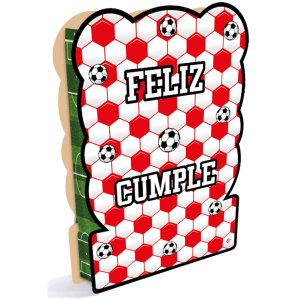 PIÑATA DE CARTON X 1 FUTBOL ROJO Y BLANCO