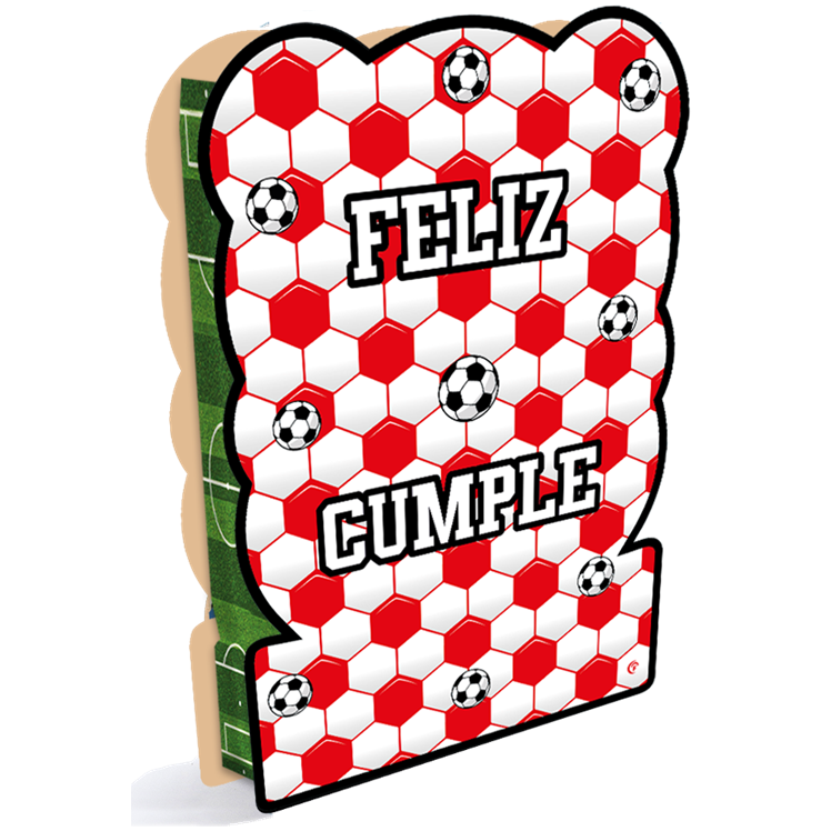 PIÑATA DE CARTON X 1 FUTBOL ROJO Y BLANCO
