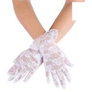 GUANTES CORTOS ENCAJE BLANCOS