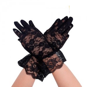 GUANTES CORTOS ENCAJE NEGROS