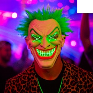 CARETA RIGIDA LED HILO JOKER / GUASON CON PELO