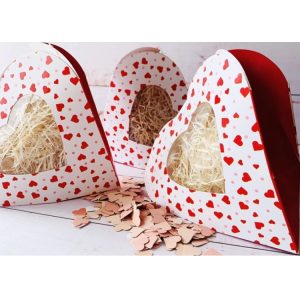 CAJA BOMBONERA CORAZON CON VISOR 17CM CORAZONES