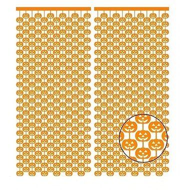 CORTINA 2X1MT HALLOWEEN CALABAZAS NARANJA