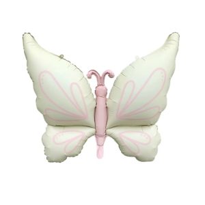 GLOBO FOIL SILUETA MARIPOSA 94CM X 75CM BLANCA