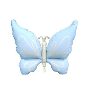 GLOBO FOIL SILUETA MARIPOSA 94CM X 75CM CELESTE