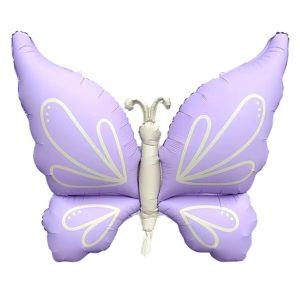 GLOBO FOIL SILUETA MARIPOSA 94CM X 75CM LILA