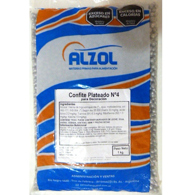 CONFITES PLATEADOS X 1KG NRO 4