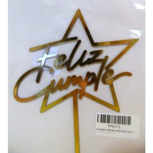ADORNO PINCHE ESPEJADO FELIZ CUMPLE ESTRELLA
