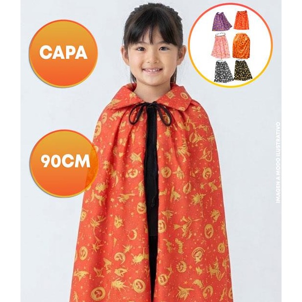 CAPA HALLOWEEN 90CM ESTAMPA ORO / PLATA