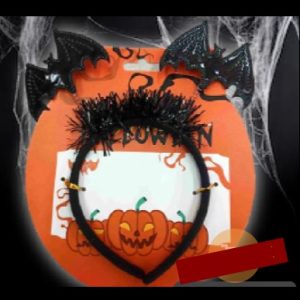 VINCHA HALLOWEEN MURCIELAGOS CON FLECOS