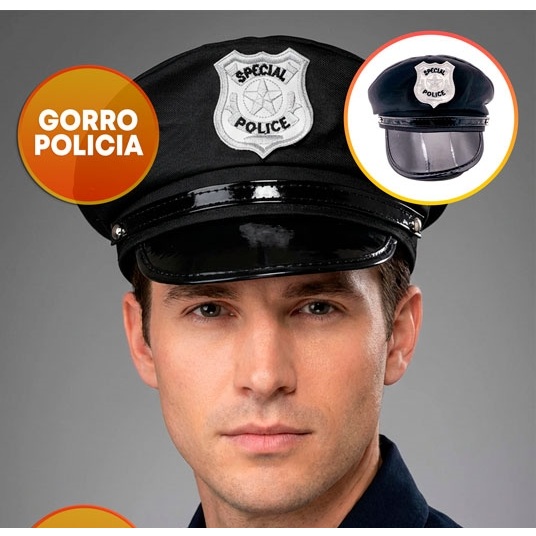 GORRO POLICIA NEGRO