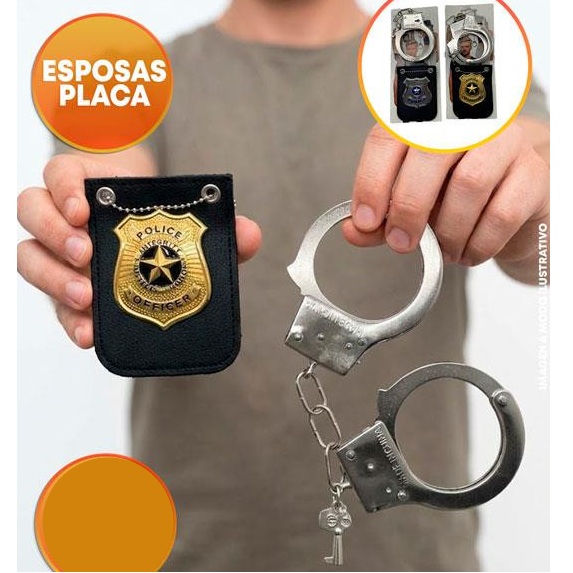 ESPOSAS POLICIA CON PLACA METALICAS