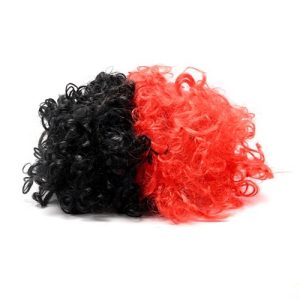 PELUCA PAYASO ROJA Y NEGRA COLON