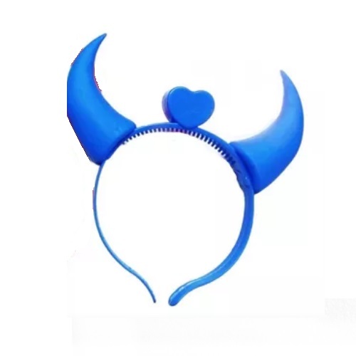 VINCHA DIABLO CON LUZ COLOR AZUL