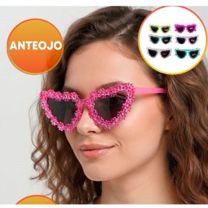 ANTEOJO ACRILICO CORAZON BORDES MARGARITA