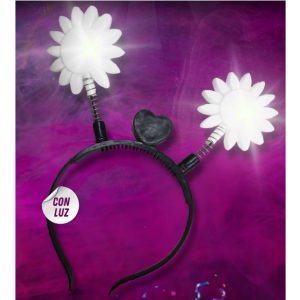 VINCHA CON LUZ GIRASOLES LUZ BLANCA
