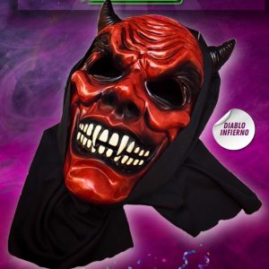 CARETA RIGIDA DIABLO CON TELA DIENTES BLANCOS