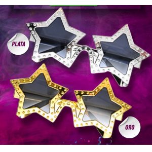 ANTEOJO METALIZADO ESTRELLA ORO - PLATA