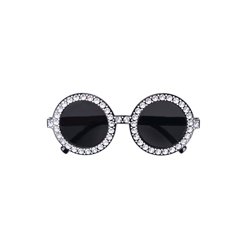ANTEOJO REDONDO CON STRASS MARCO NEGRO