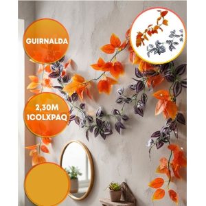 GUIRNALDA DE HOJAS 2.3 MTS X1 NARANJA / VIOLETA
