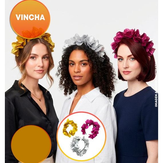 VINCHA HAWAIANA TELA METALIZADA