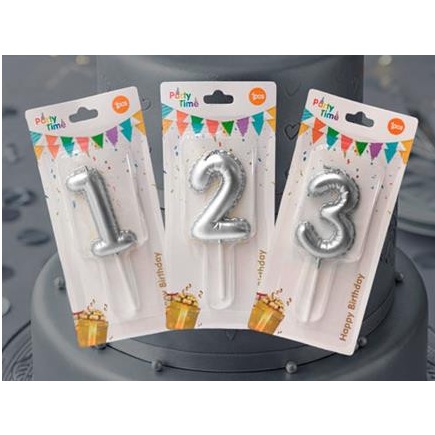 VELA GLOBITO 10CM PLATEADO