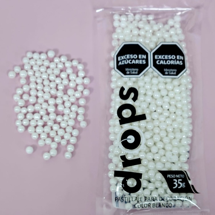 PERLAS COMESTIBLES X 35GR BLANCAS CHICAS