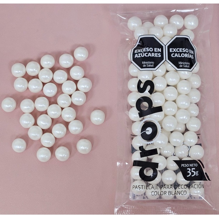 PERLAS COMESTIBLES X 35GR BLANCAS GRANDES