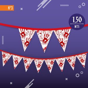 BANDERIN HALLOWEEN TELA 1,5 MTS TRIANGULAR SANGRE