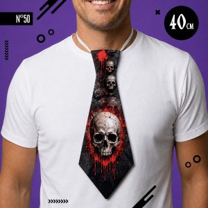 CORBATA TELA HALLOWEEN ESTAMPADA CALAVERA