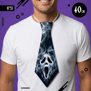 CORBATA TELA HALLOWEEN ESTAMPADA SCREAM