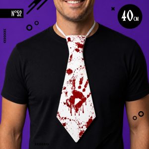 CORBATA TELA HALLOWEEN ESTAMPADA SANGRE