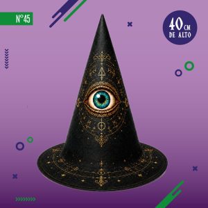 GORRO BRUJA TELA NEGRO ESTAMPA OJO