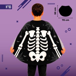CAPA HALLOWEEN 70X50 CM ESTAMPADA ESQUELETO