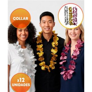 COLLAR HAWAIANO METALIZADO X12